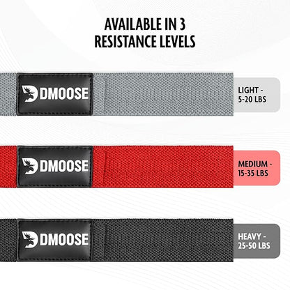 DMoose Fitness Fabric Resistance Bands for Full Body Exercises - Non-Slip Thick Cloth Stretch Band for Squats, Lunges & Bicep Curls - Long Resistance Bands for Working Out - Booty Band for Men & Women