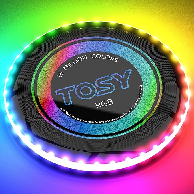 TOSY Bundle of 3 - RGB Black + 2X Red - Frisbee 108 LEDs, 16 Million Colors