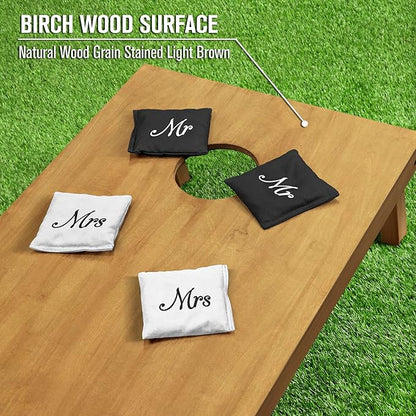 GoSports 4 ft x 2 ft Regulation Size Wooden Cornhole Boards Set - Includes Carrying Case - Full Regulation Size Bean Bag Toss Boards