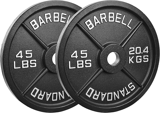 Professional-Grade Cast Iron Weight Plates | Dual-Hole Weight Plates with 2-Inch Bore | Ideal for Strength Training and Weightlifting | Multiple Weight Options Available