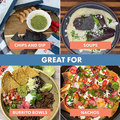 MASA Chips Blue Corn Tortilla Chips - Naturally Grown Blue Corn with Grass Fed Tallow and Sea Salt Tortilla Chips - No Seed-Oil Snacks - 6 Pack, 5 Ounce Each