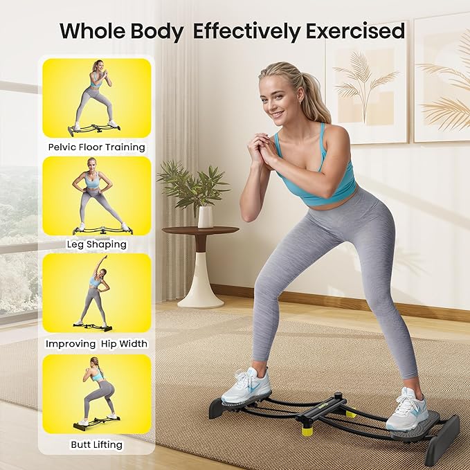 Ski Trainer, Simulated Ski Machine, Adjustable Resistance Bands Machine Exercise Equipment for Leg Pelvic Floor Muscle Workout, Fun Cardio Fitness Equipment for Home Full Body Workout