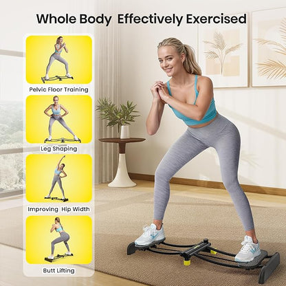 Ski Trainer, Simulated Ski Machine, Adjustable Resistance Bands Machine Exercise Equipment for Leg Pelvic Floor Muscle Workout, Fun Cardio Fitness Equipment for Home Full Body Workout