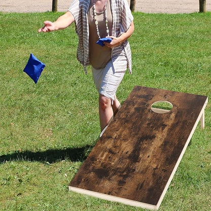 Cornhole Set 4'x2' Cornhole Board Sets with Bags Regulation Size, Corn Hole Games for Adults Outdoor Bean Bag Toss Game, Solid Wood
