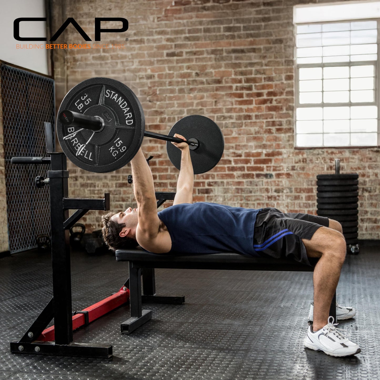 CAP 24lb 6ft Olympic Barbell, Black, Strength Training