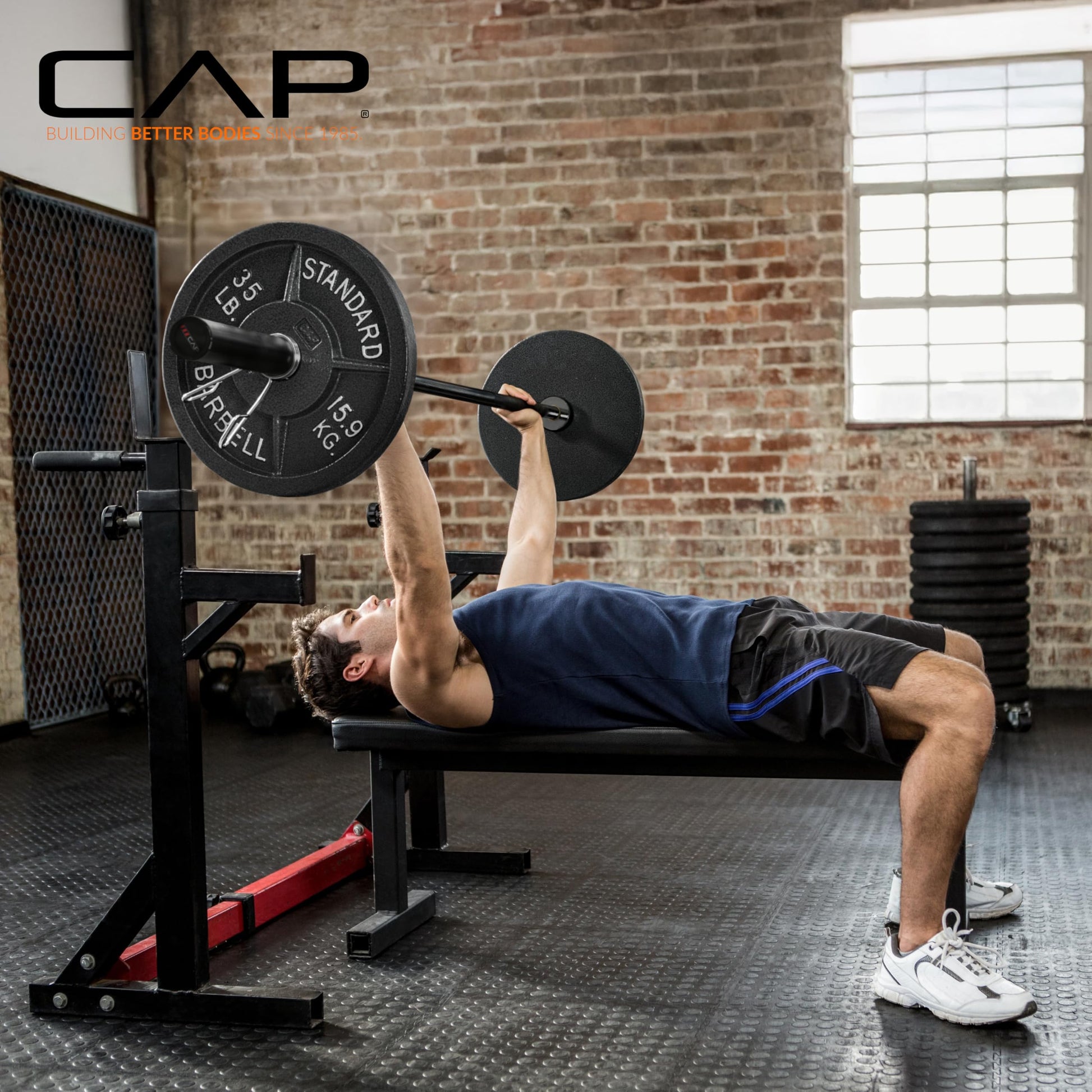 CAP 24lb 6ft Olympic Barbell, Black, Strength Training