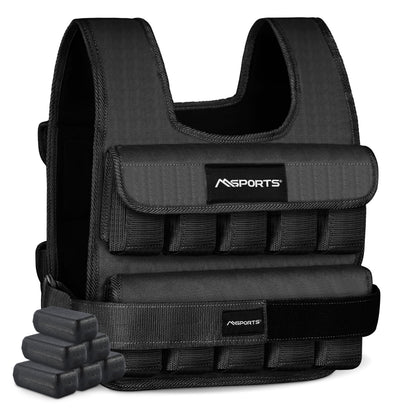 MSPORTS Premium Weighted Vest for Women & Men – Adjustable 11–65 lb, Running Vest, Walking Weighted