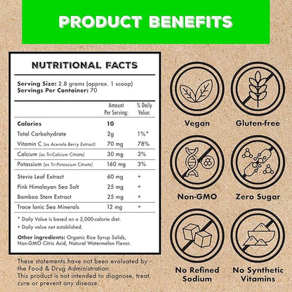 Superieur Electrolytes?“Plant Based Electrolyte Supplement w/Sea Minerals for Hydration & Recovery?“Keto Friendly, Non-GMO, Zero Sugar, Vegan, Healthy Sports Drink Powder?“Lime Blueberry (70 Servings)