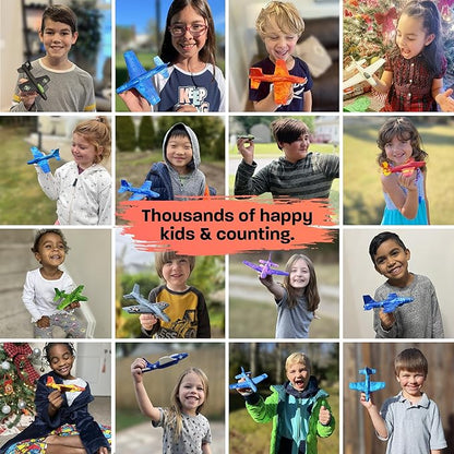 Stocking Stuffer Gifts For Boys&Girls: Foam Airplane Toy Glider Plane Styrofoam Airplanes for Kids. Launcher Air Planes Outdoor Army Toys. Military Gliders Game & Stocking Stuffers for All Ages