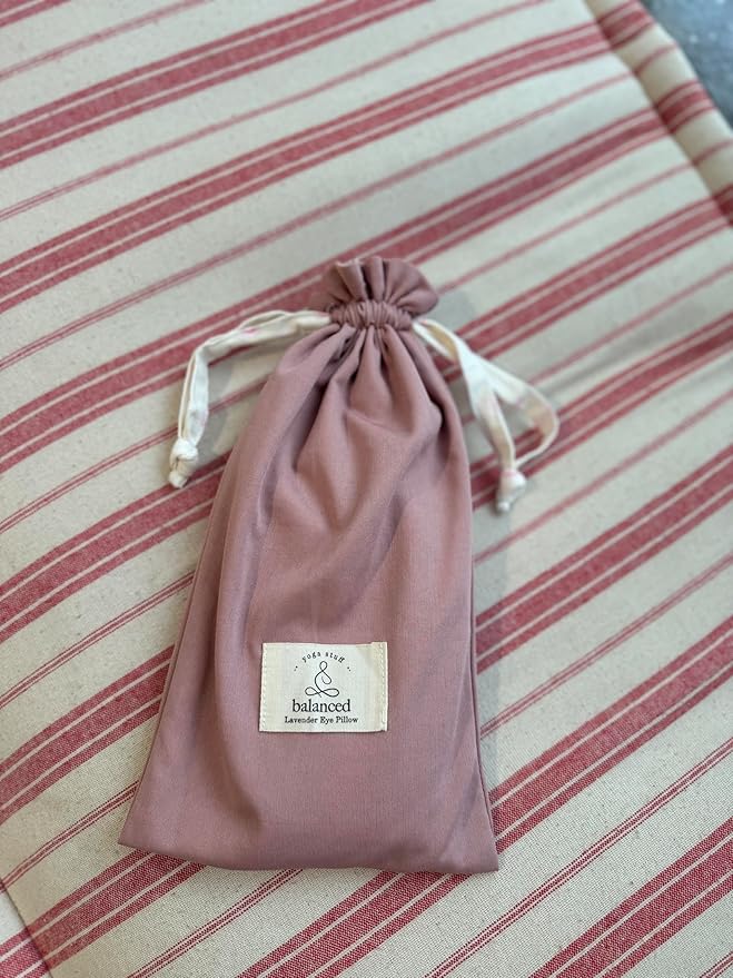 BYS Weighted Lavender Eye Pillow, Organic Cotton Fabric, Grey and White, with Travel Pouche