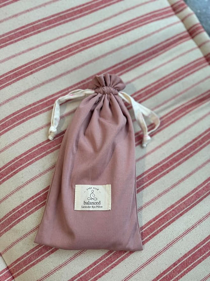 BYS Weighted Lavender Eye Pillow, Organic Cotton Fabric, Grey and White, with Travel Pouche