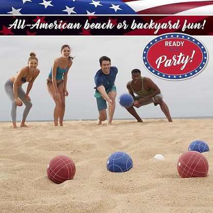 Franklin Sports Bocce Ball Set — 8 All Weather Bocce Balls and 1 Pallino — Beach, Backyard Lawn or Outdoor Party Game — Professional, American, and Starter Set Options