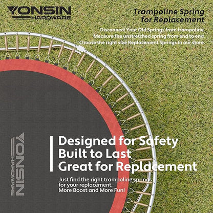 Trampoline Springs Heavy Duty with Swivel & Straight Hooks, Stainless Steel Trampoline Accessories Ideal Spring Replacement, Includes T-Hook Tool