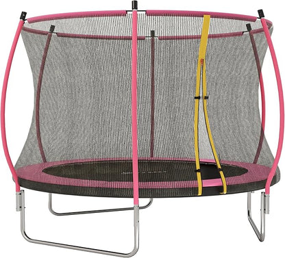 Soozier Trampoline Outdoor, Recreational Trampoline with Net Enclosure, Curved Poles and Safety Spring Cover for Kid Adults, ASTM Approved