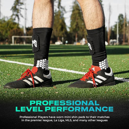 Mini Shin Guards Soccer – Built in Shin Pad Sleeves for Mens, Women, Teens - Small Shin Guards - Lightweight, Breathable Shin Defender Leg Protection