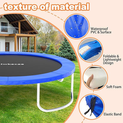 Trampoline Pad 10ft 12ft 14ft 15ft 16ft Trampoline Replacement Safety Pad, Waterproof and Tear-Resistant Safety Spring Cover Round Frame Pad, Trampoline Pad Replacement