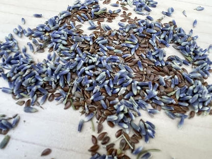 Organic Linen Eye Pillow - Lavender & Flaxseed for Relaxation, Yoga, Stress Relief - Microwavable Heating Pad & Cool Compress - Made in USA - Gifts for Meditation