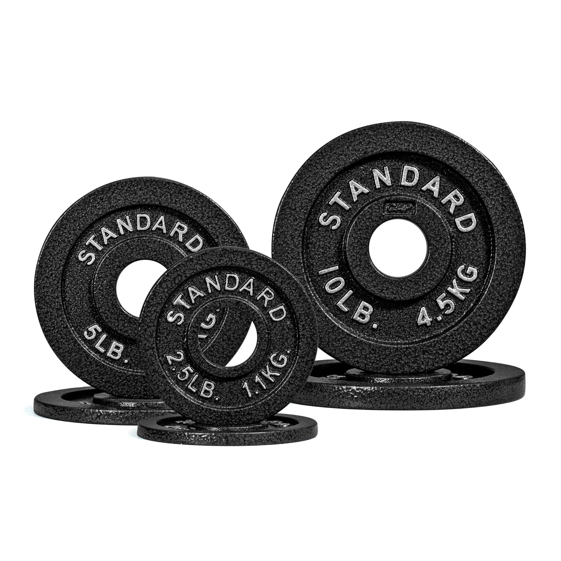 CAP Barbell Cast Iron Olympic Black Weight Plate, Set 2.5 lb x2, 5 lb x2 lb, 10 lb x2