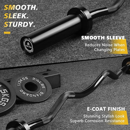 LIONSCOOL Premium 4ft/4.9ft/6ft Barbell for Strength Training and Olympic Weightlifting, 2 Inch Bar for Squats, Curls, Deadlifts, Presses, Hip Thrusts, 350lbs/500lbs/700lbs Weight Capacity