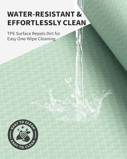 CAMBIVO Large Yoga Mat (6'x 4'), Extra Wide Workout Mat for Men and Women, Yoga Mat Thick 1/3 &1/4 Exercise Mats for Home Workout, Yoga, Pilates (Black,1/4 inch)