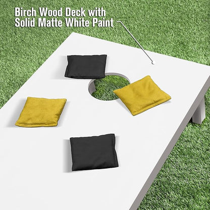 GoSports 4 ft x 2 ft Regulation Size Wooden Cornhole Boards Set - Includes Carrying Case and Over 100 Optional Bean Bag Colors