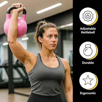 Kettlebell Kings Powder Coated Kettlebell Weights - 9-97 lb Strength Training Kettlebells for Men and Women - Hand Weights Workout Gym Equipment - Weights Set for Home Gym- New