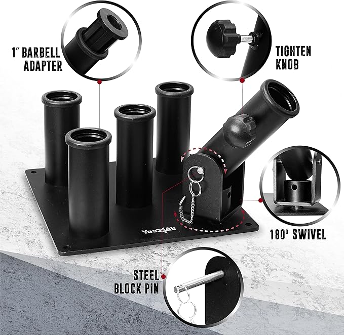 Yes4All Vertical Storage Rack, Home Gym Organizer, Barbell & Dumbbell Rack for 2-inch Olympic & Curl Bars