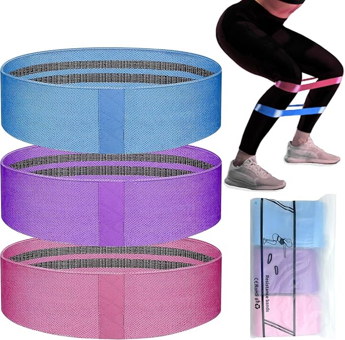 Crush Partner Fabric Resistance Bands - Exercise Workout Bands, 3 Levels Resistance for Legs, Butt, Yoga, Pilates