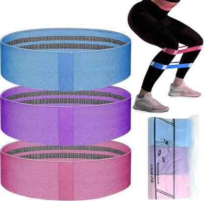 Crush Partner Fabric Resistance Bands - Exercise Workout Bands, 3 Levels Resistance for Legs, Butt, Yoga, Pilates