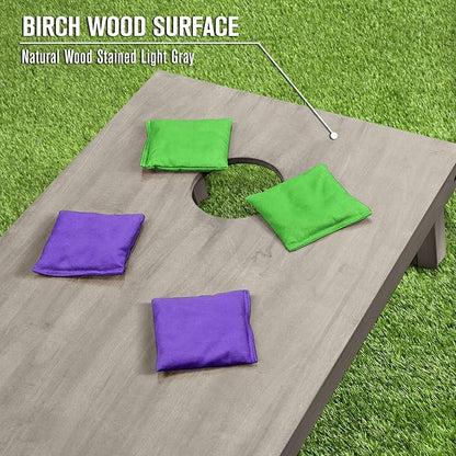 GoSports 4 ft x 2 ft Regulation Size Wooden Cornhole Boards Set - Includes Carrying Case and Bean Bags (Choose Your Colors) Over 100 Color Combinations