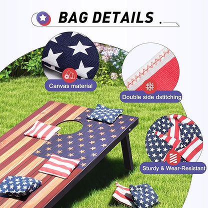4x2 Ft Cornhole Boards Set, Premium Regulation Size Cornhole Boards with 8 All-Weather Bean Bags, Carrying Case and Scoreboard