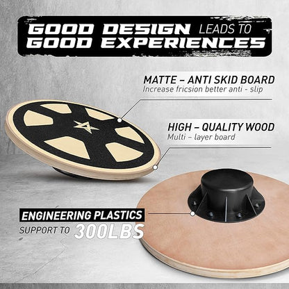 Yes4All Versatile Wooden Wobble Balance Board, Balance Trainer for Mobility Training, Standing Desk, Core Training, Exercise Balance Stability Trainer
