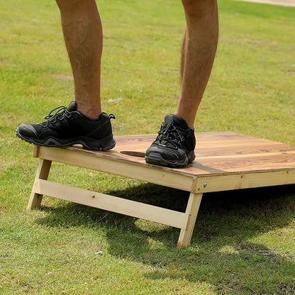 Solid Wood Premium Cornhole Game Set, Bean Bag Toss Game for Tailgate, Outdoor, Backyard - Professional Portable Cornhole Boards & Set of 8 Cornhole Bean Bags (Junior, Tailgate, Regulation Size)