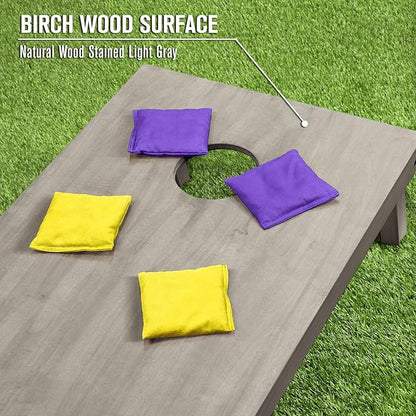 GoSports 4 ft x 2 ft Regulation Size Wooden Cornhole Boards Set - Includes Carrying Case and Bean Bags (Choose Your Colors) Over 100 Color Combinations