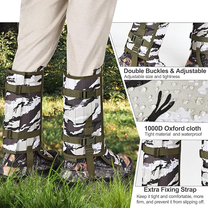 Snake Gaiters Leg Guards Waterproof Snake Guard Chaps Snake Chaps Bite Protection Adjustable Leg Gaiters Fit for Men & Women