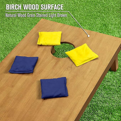 GoSports 4 ft x 2 ft Regulation Size Wooden Cornhole Boards Set - Includes Carrying Case - Full Regulation Size Bean Bag Toss Boards