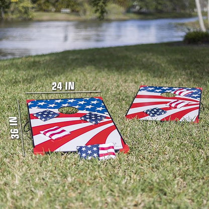 EastPoint Sports Cornhole Game Set Bean Bag Toss MDF - 2' W x 3' L - Built-In Storage, Convenient Carry Handles and 8 Premium Bean Bags