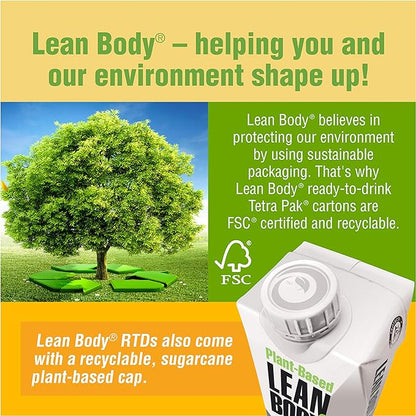 Lean Body Ready-to-Drink, Plant-Based Vegan Vanilla Caramel Protein Shake, 30g Protein, No Artificial Flavors, Sweeteners or Colors, Non GMO, Gluten Free, Premium Pea & Rice Blend (Pack of 12)