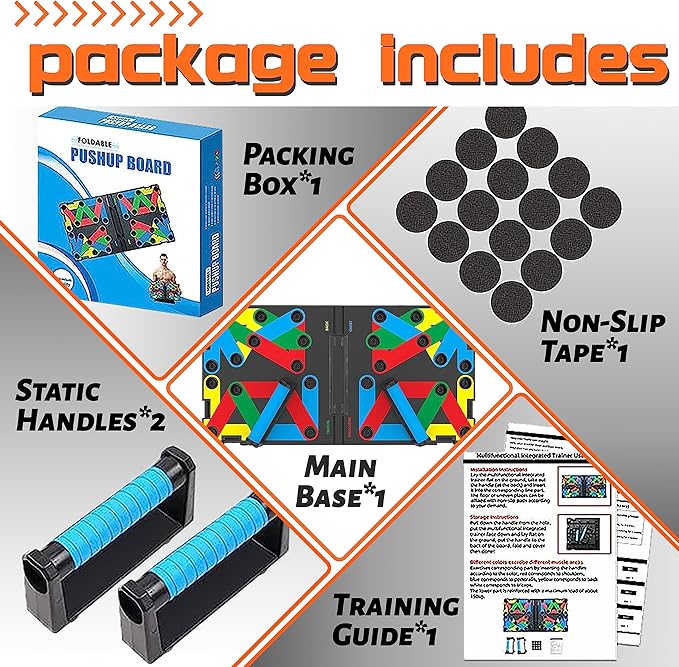 Solid Push Up Board 15 in 1 Home Workout Equipment Multi-Functional Pushup Stands System Fitness Floor Chest Muscle Exercise Professional Equipment Burn Fat Strength Training Arm Men & Women Weights