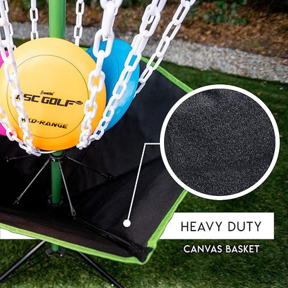 Franklin Sports Disc Golf Baskets - Portable Disc Golf Target with Chains Included - Disc Golf Basket Stand Equipment for Hole + Course Creation