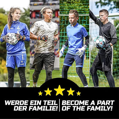 GRIPMODE Aqua Junior Goalkeeper Gloves Children with Fingersave and Individual Removable Finger Protection - Football Goalkeeper Gloves with Latex Coating for Good Grip - Size 4-6