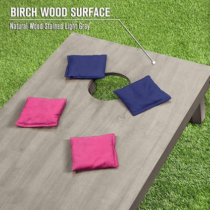 GoSports 4 ft x 2 ft Regulation Size Wooden Cornhole Boards Set - Includes Carrying Case and Bean Bags (Choose Your Colors) Over 100 Color Combinations