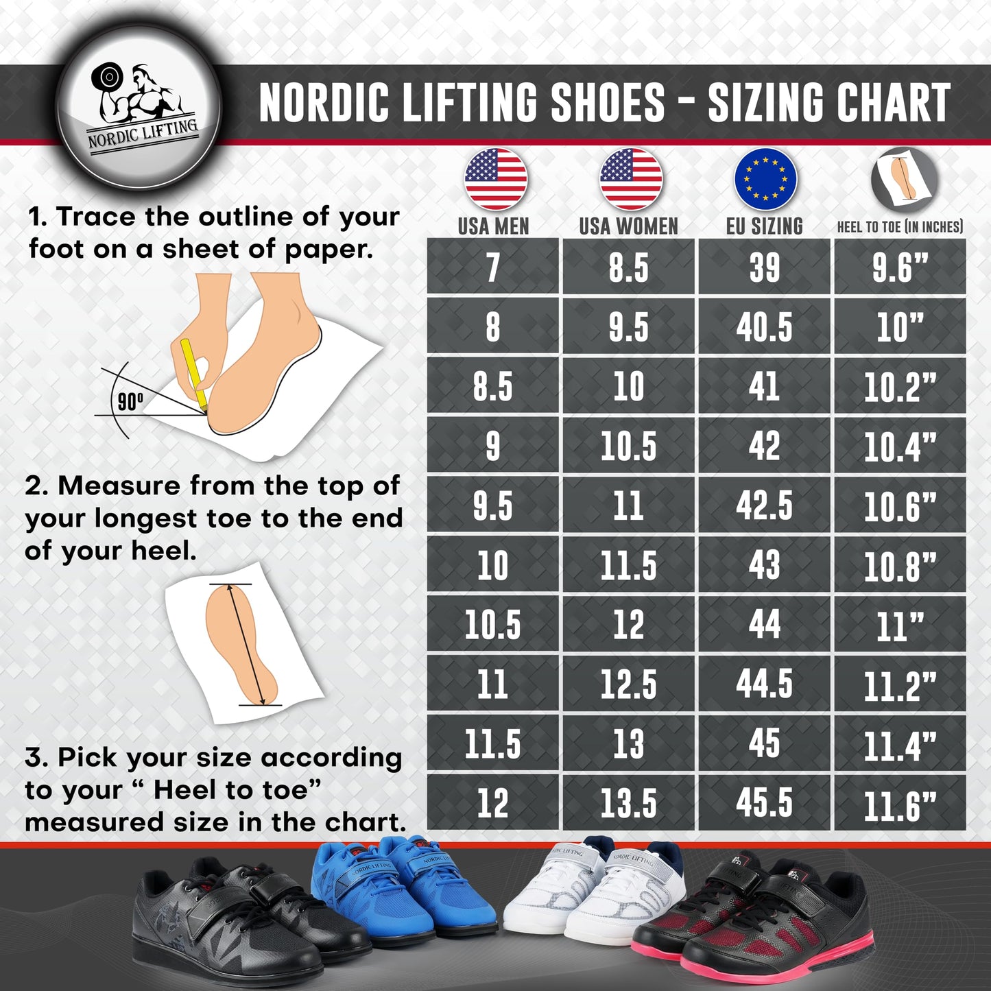 Nordic Lifting Squat Shoes for Men - Deadlift & Lifting Shoes MEGIN Black