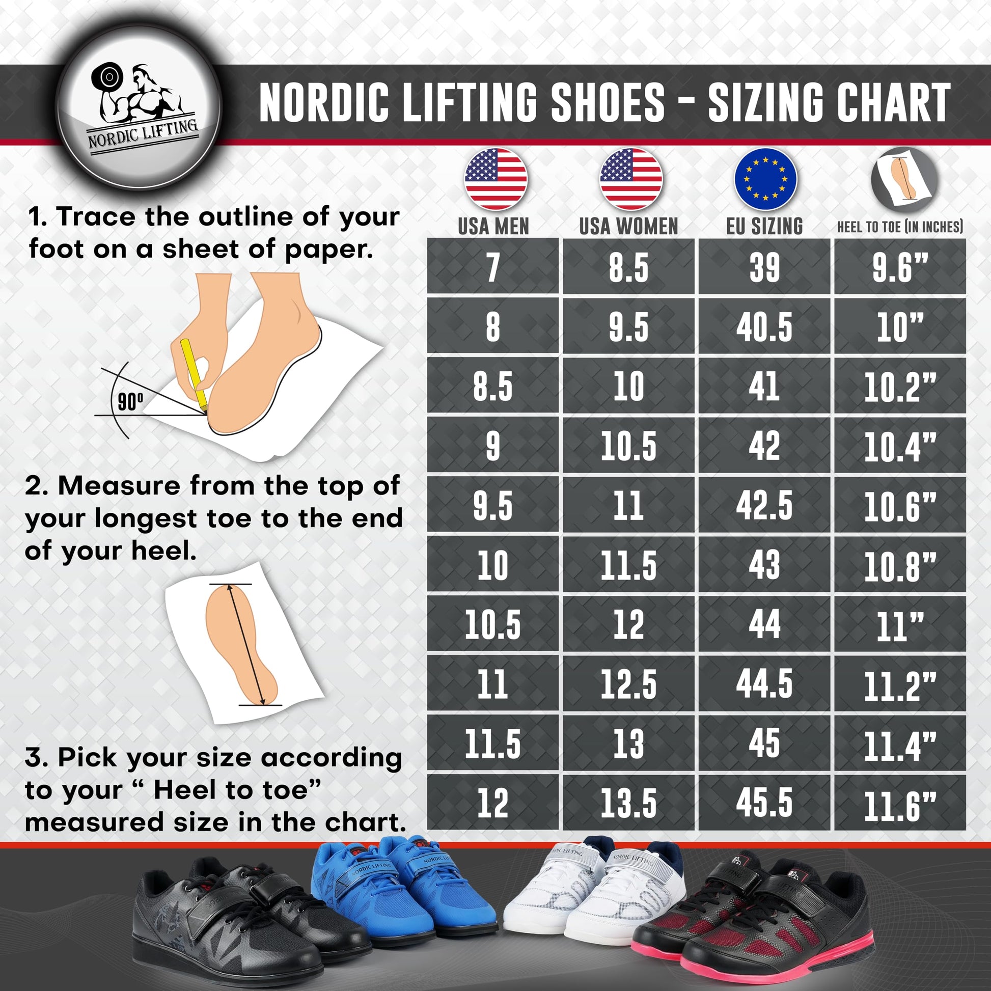 Nordic Lifting Squat Shoes for Men - Deadlift & Lifting Shoes MEGIN Black