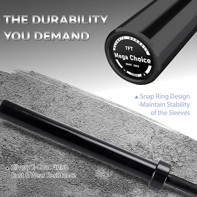 Barbell Bar for Weightlifting - 7FT Heavy Duty (1500LB/700LB), 4FT Short (500LB), 47" EZ Curl Bar - Fits 2" Standard Plates - Home Gym Strength Training