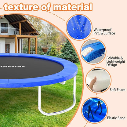 Trampoline Pad 10ft 12ft 14ft 15ft 16ft Trampoline Replacement Safety Pad, Waterproof and Tear-Resistant Safety Spring Cover Round Frame Pad, Trampoline Pad Replacement