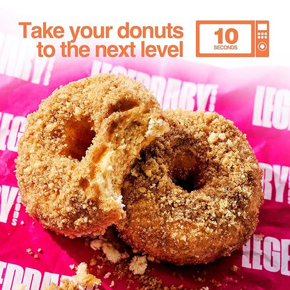 Legendary Foods 22gr Protein Donuts - Crumbly Cinnamon 8x (2 Donuts per Pack), High Protein, Zero Sugar, Gluten Free, Low Carb, Keto Friendly Snack, Healthy Donut for GLP-1, Diabetic, Bariatric Diets