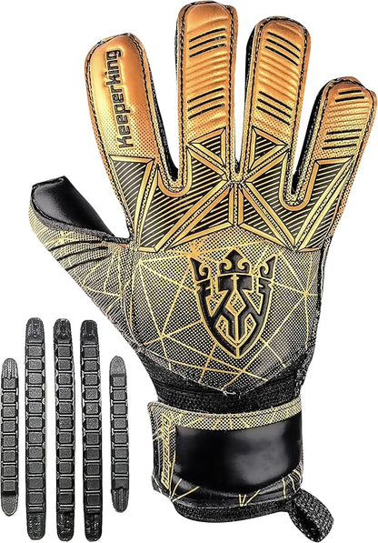 Soccer Goalie Goalkeeper Gloves for Kids Boys Youth & Adult,Latex Strong Grip Palms with Removable Finger Spines Protection Children Football Gloves for Training/Match(Sizes 5-10,6 Styles)