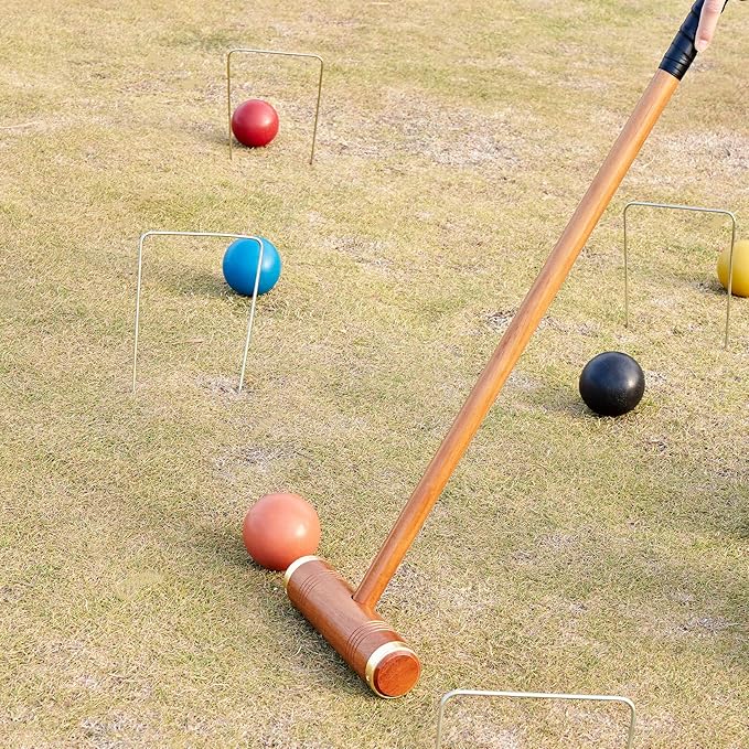 ApudArmis Deluxe Size Croquet Wickets, Set of 9 Colorful Square Arrow Wickets Replacement for 35In & 32In &28In Croquet Lawn Backyard Outdoor Game (10.6In Height & 6.7In Width)