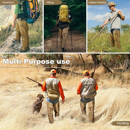 Snake Guard Chaps Waterproof Snake Chaps for Hunting Snake Bite Protection Gear Adjustable Size Snake Proof Gaiters Fit for Men & Women Anti-Snake Gaiters for Legs Cover From Ankle to Thigh